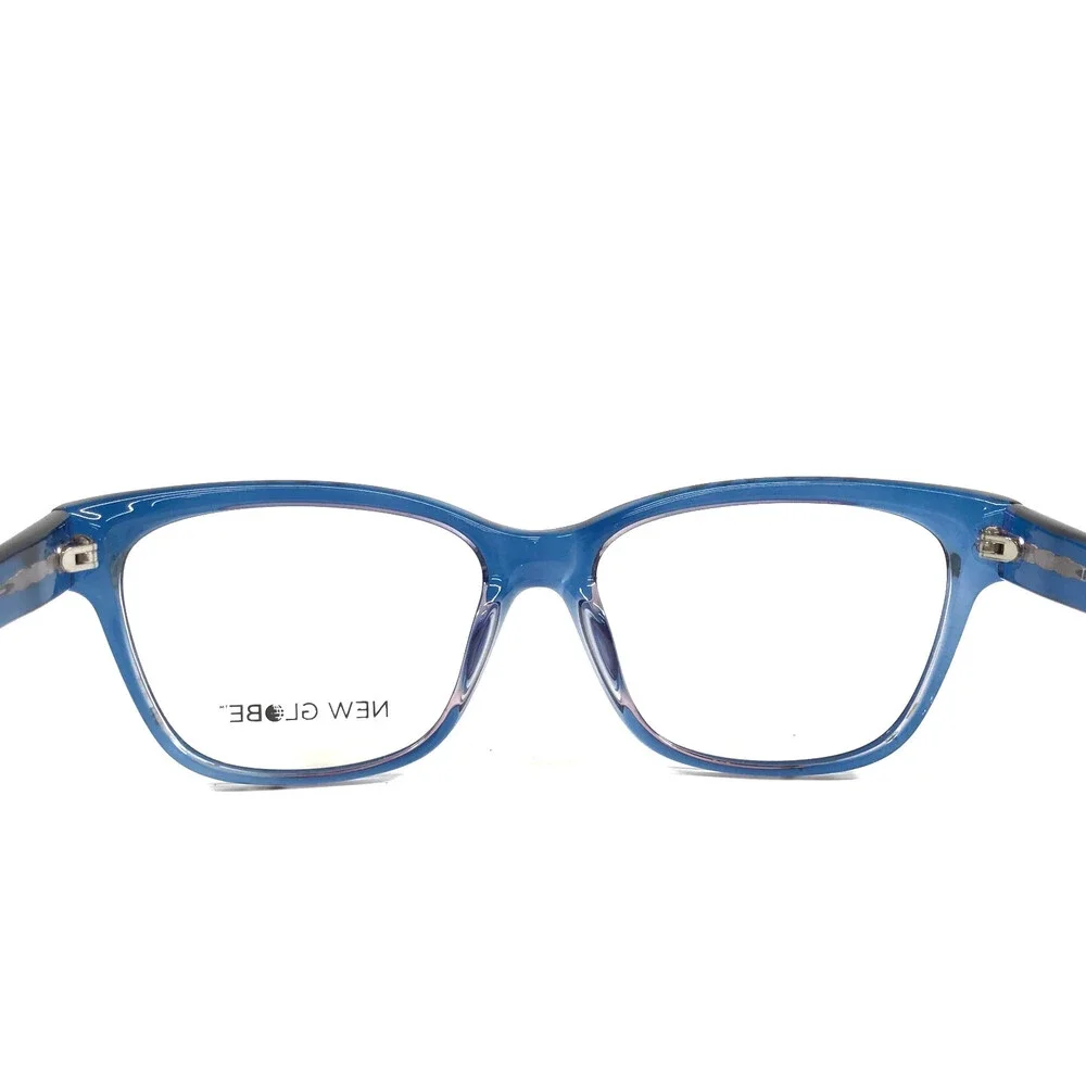 New Globe Eyeglasses Frames L4083 BLUE Transparent Cat Eye Full Rim 54-15-140